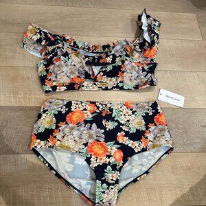 MEET CURVE WOMENS 2 PIECE BATHING SUIT NEW BIKINI 3XL FLORAL